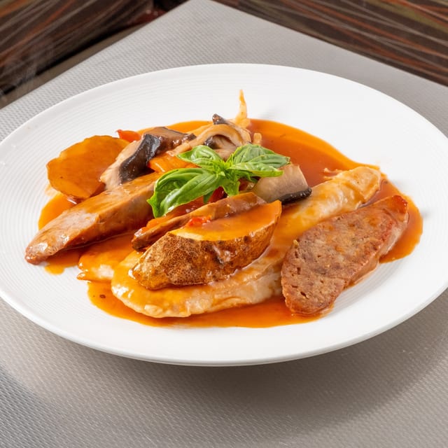 Chicken and Sausage Marsala.